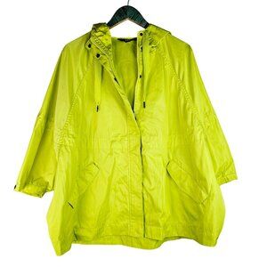 Joy Lab Women's Large New Limeaid Hooded Dolman Slv Full Zip Rain Jacket, Sz L